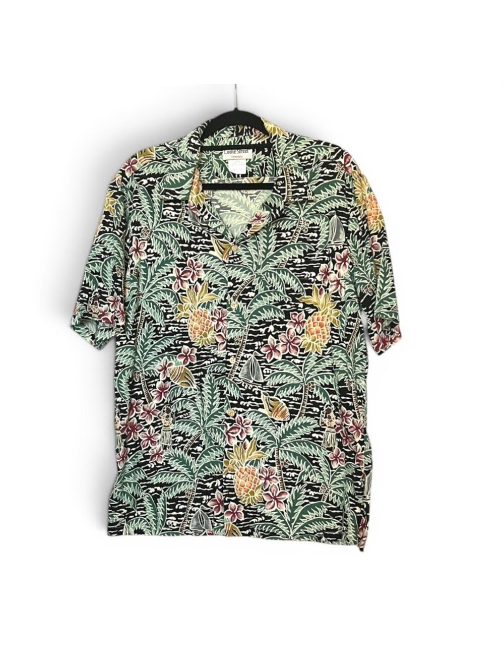 Cooke Street Honolulu Hawaiian Shirt XL Pineapple Floral Cotton Rayon Aloha